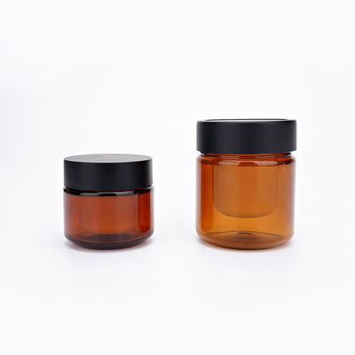 50g 30g Amber Cream Jars, pot de solvant de maquillage avec le couvercle à visser