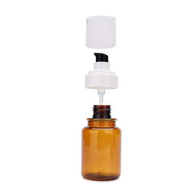 OEM PETG Amber Plastic Pump Bottles 40ml 60ml 100ml 130ml