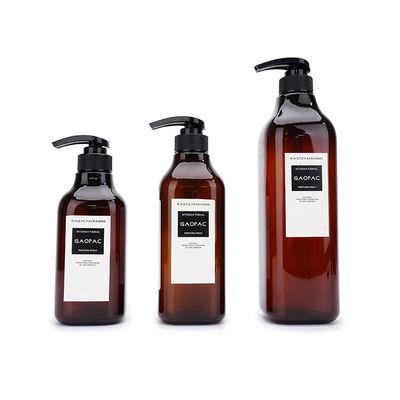 पीईटी खाली एम्बर त्वचा देखभाल पैकेजिंग 500 मिलीलीटर 600 मिलीलीटर 1000 मिलीलीटर प्लास्टिक शैम्पू की बोतलें