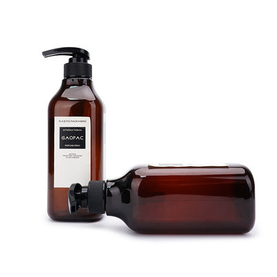 पीईटी खाली एम्बर त्वचा देखभाल पैकेजिंग 500 मिलीलीटर 600 मिलीलीटर 1000 मिलीलीटर प्लास्टिक शैम्पू की बोतलें
