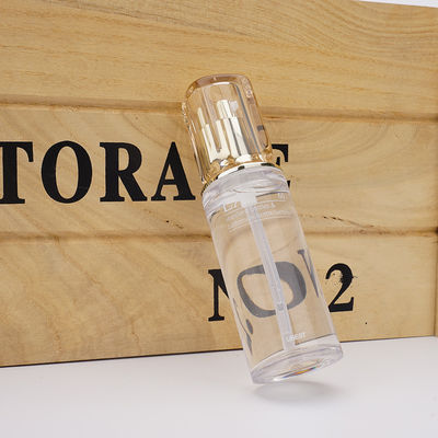 Бутылка 60ml насоса косметической прозрачности бутылки лосьона ЛЮБИМЦА пластиковой высокой золотая