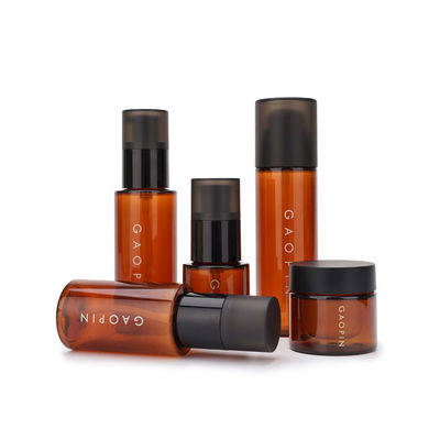 Riciclaggio del barattolo ambrato vuoto d'imballaggio cosmetico di plastica dell'ANIMALE DOMESTICO della matrice per serigrafia