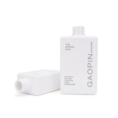 पंप के साथ स्क्वायर शैम्पू बॉडी वॉश बोतलें 280 मिलीलीटर सफेद शैम्पू की बोतलें