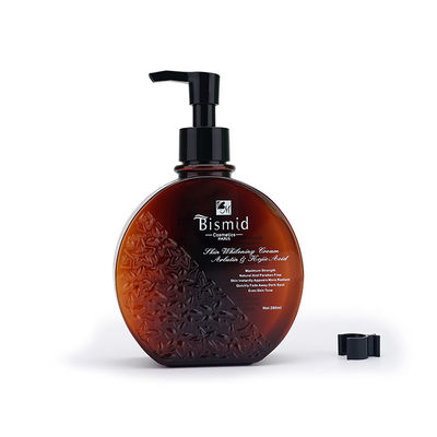 250ml Brown PETG Amber Pump Bottles Untuk Kemasan Perawatan Kulit