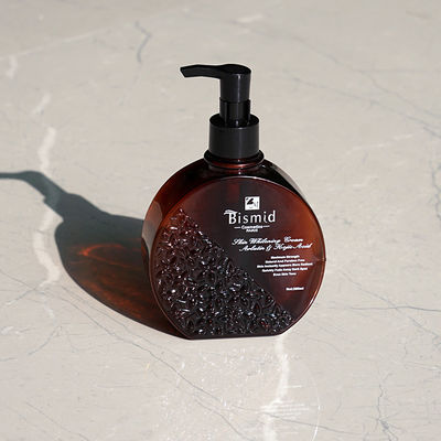 250ml Brown PETG Amber Pump Bottles Untuk Kemasan Perawatan Kulit