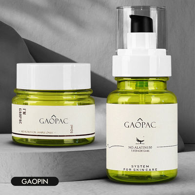 ensemble de empaquetage cosmétique de luxe de bouteille en plastique de lotion de vert de 40ml 50ml 130ml