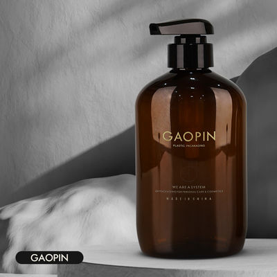 10.14oz 13.52oz Yuvarlak Düz Plastik Şampuan Şişeleri Kahverengi Çevre Dostu