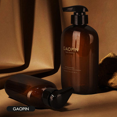 10.14oz 13.52oz Yuvarlak Düz Plastik Şampuan Şişeleri Kahverengi Çevre Dostu