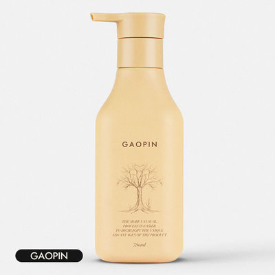 ขวดแชมพูพลาสติก 350ml โลชั่นบรรจุภัณฑ์เครื่องสำอางพร้อมปั๊มทอง