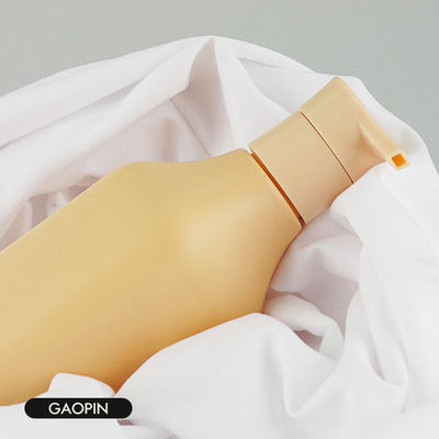 ขวดแชมพูพลาสติก 350ml โลชั่นบรรจุภัณฑ์เครื่องสำอางพร้อมปั๊มทอง